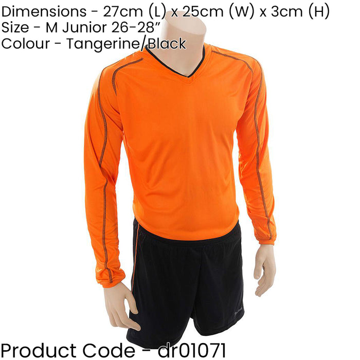 M JUNIOR Long Sleeve Marseille Shirt Short Set ORANGE/BLACK 26-28" Football Kit