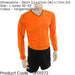 L JUNIOR Long Sleeve Marseille Shirt Short Set ORANGE/BLACK 30-32" Football Kit