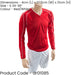 S ADULT Long Sleeve Marseille Shirt & Short Set - RED/WHITE 34-36" Football Kit