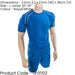 L JUNIOR Short Sleeve Training Shirt & Short Set BLUE/WHITE PLAIN Football Kit