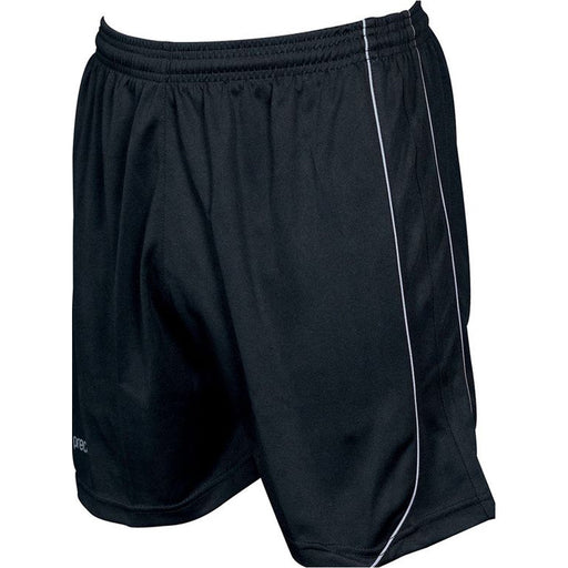 S JUNIOR Elastic Waist Football Gym Training Shorts - Plain BLACK/WHITE 22-24"