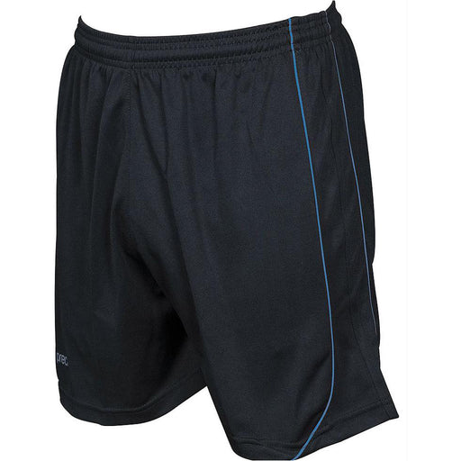 S JUNIOR Elastic Waist Football Gym Training Shorts - Plain BLACK/BLUE 22-24"