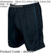 XL ADULT Elastic Waist Football Gym Training Shorts - Plain BLACK/BLUE 42-44"