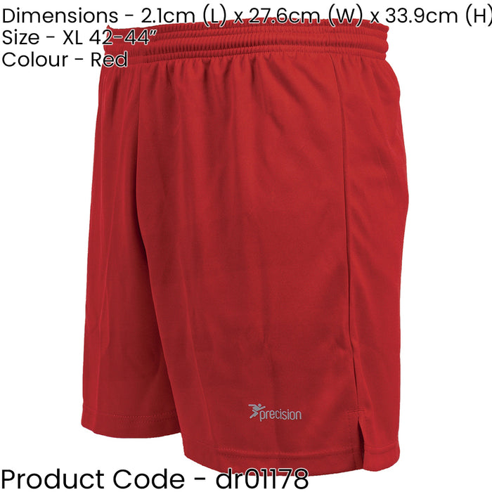 XL ADULT Elastic Lightweight Football Gym Training Shorts - Plain RED 42-44"