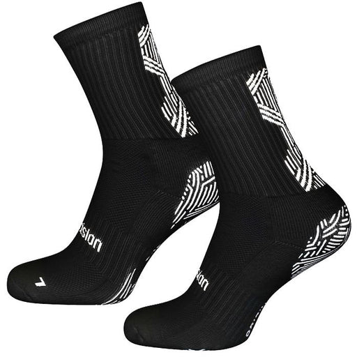 Size 9-12 ADULT Anti Slip Grip Sports Socks - BLACK - Football Gym Running