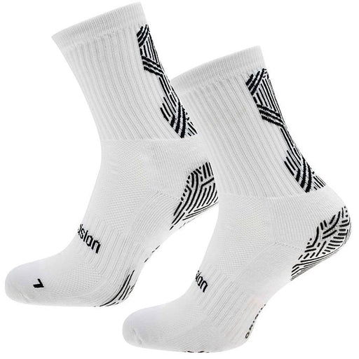 Size 3-5 JUNIOR Anti Slip Grip Sports Socks - WHITE - Football Gym Running