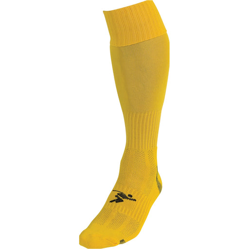 JUNIOR SIZE 8-11 Pro Football Socks - PLAIN YELLOW - Ventilated Toe Protection