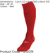 JUNIOR SIZE 8-11 Pro Football Socks - PLAIN RED - Ventilated Toe Protection