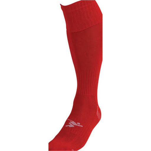 JUNIOR SIZE 12-2 Pro Football Socks - PLAIN RED - Ventilated Toe Protection