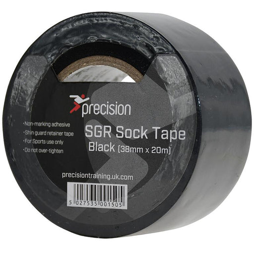 5 PACK - 38mm x 20m BLACK Sock Tape - Football Shin Guard Pads Holder Tape