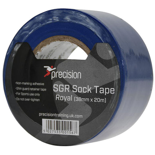 5 PACK - 38mm x 20m ROYAL BLUE Sock Tape - Football Shin Guard Pads Holder Tape