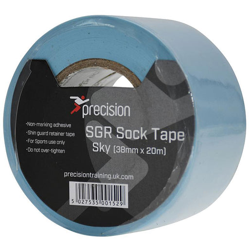 5 PACK - 38mm x 20m SKY BLUE Sock Tape - Football Shin Guard Pads Holder Tape