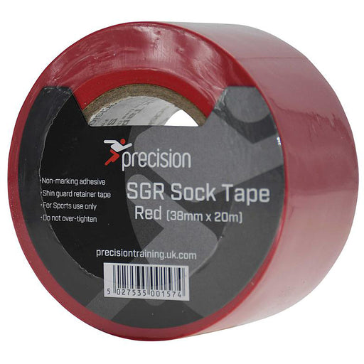 5 PACK - 38mm x 20m RED Sock Tape - Football Shin Guard Pads Holder Tape