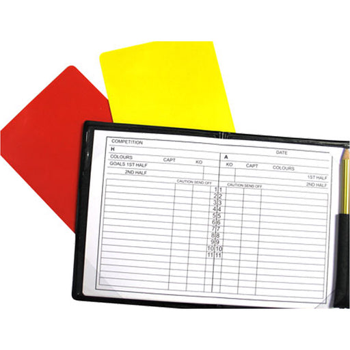 Football Referee Cards & Note Book Set - Pad & Pencil Game / Match Booking Kit