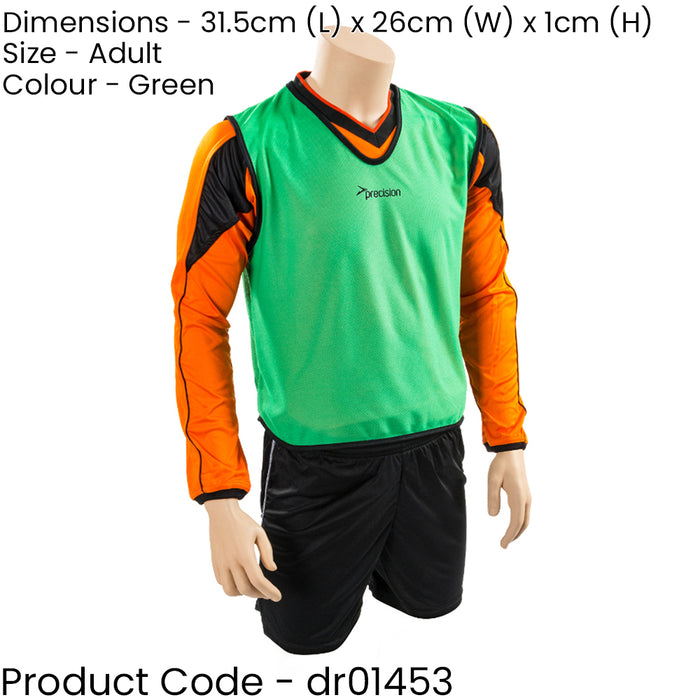 50 Inch Adult Lightweight Sports Training Bib - GREEN - Plain Football Vest