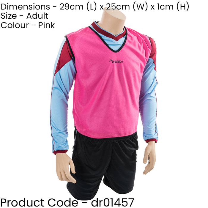 50 Inch Adult Lightweight Sports Training Bib - PINK - Plain Football Vest