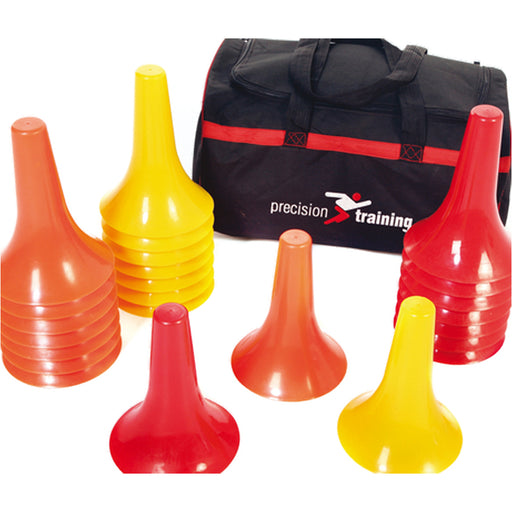 24 PACK Assorted PRO Marker Cone Drill Set - Football Training Dribbling Control