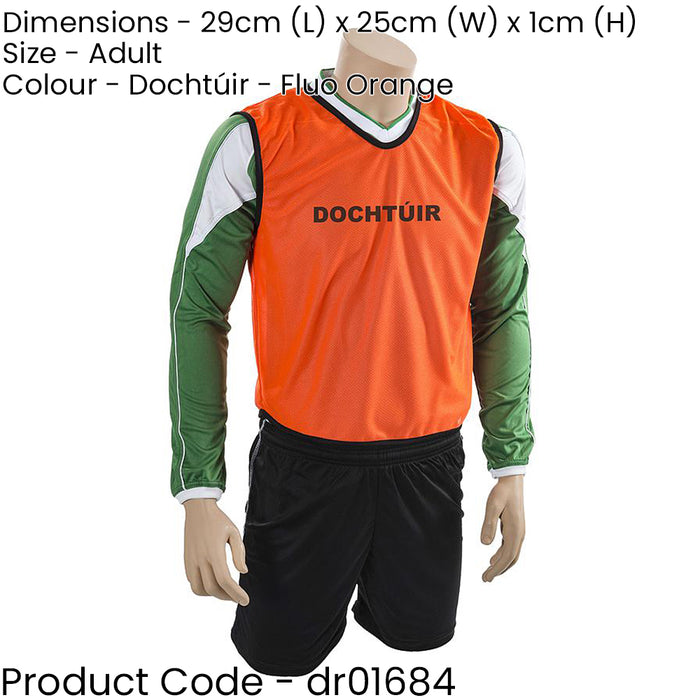 ADULT GAA Officials Bib - Dochtúir Fluo Orange - Machine Washable Vest