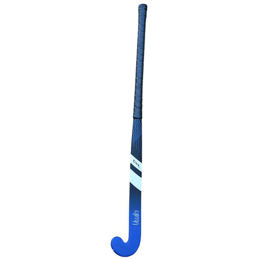 37.5 Inch Fiberglass Hockey Stick - BLACK/BLUE - Standard Bow Comfort Grip Bat