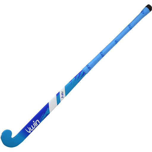 30 Inch Mulberry Wood Hockey Stick - BLUE/AQUA - Ultrabow Micro Comfort Grip