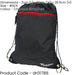 48x35cm Premium Drawstring Sports Bag - GREY/RED 2L Rip Stop School Gym Bag