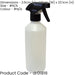 500ml Jet Spray Water Bottle - Cleaning & Medical Refill Mister - Strong Plastic