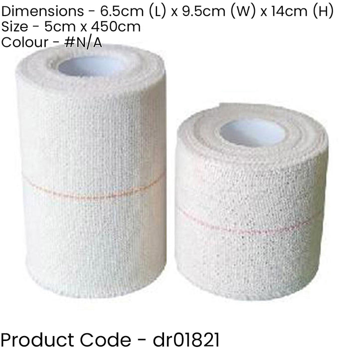 50mm x 4.5m Elasticated Adhesive Sports Bandage - Ankle Knee Joint Compression