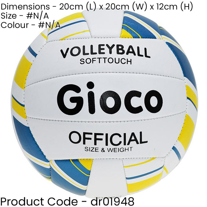 PVC Soft Touch Volleyball - League Official Weight - Outdoor White Match Ball