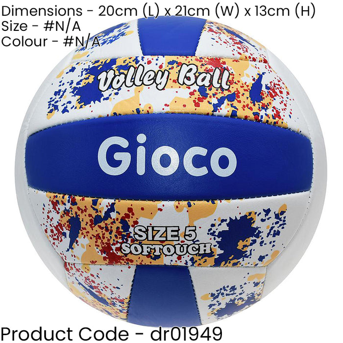 Size 5 Soft Touch Volleyball - League Official Weight - Outdoor BLUE Match Ball