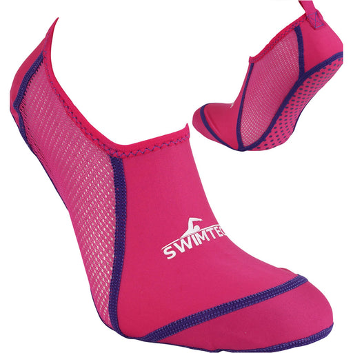 JUNIOR Size 7-9 Swimming Socks - Pink - Breathable Pool Grip Anti Infection