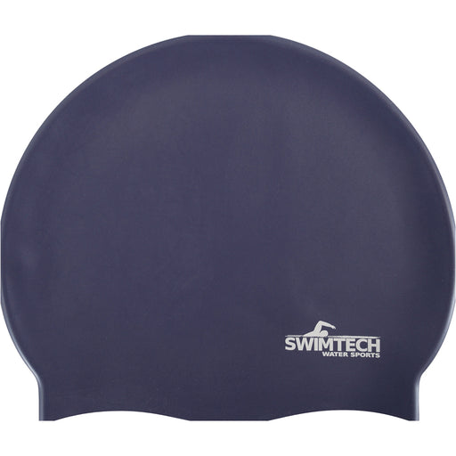 ONE SIZE Silicone Swim Cap - NAVY - Comfort Fit Unisex Swimming Hair Hat
