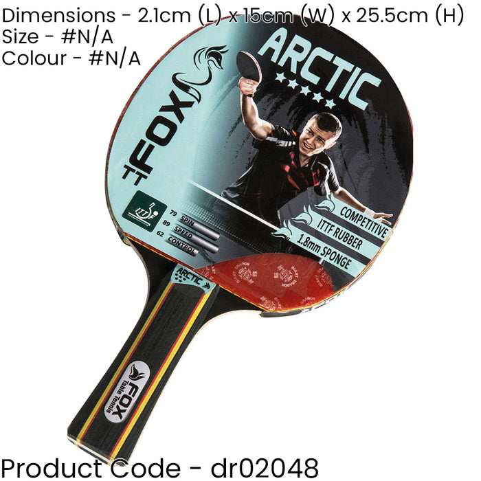 5 STAR Table Tennis Bat - 1.8mm Sponge 6mm Blade Flared Handle Racket Ping Pong