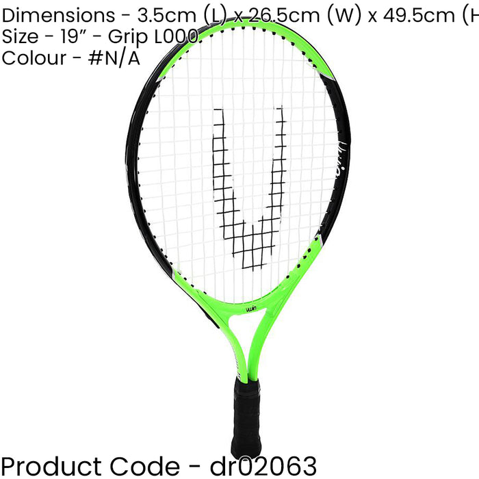 Junior ITF Tennis Racket - 19 Inch 2-4 Years - L000 Grip Lightweight Aluminium