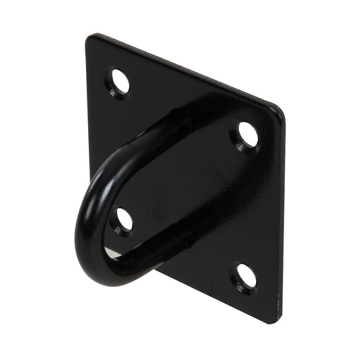 50mm BLACK Steel Staple on Face Plate Outdoor Wire Rope Lashing Cable Wall Mount Loops
