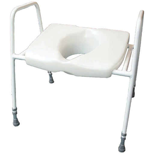 Bariatric Toilet Seat and Frame - Height Adjustable - 254kg Weight Limit Loops