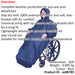 Blue Polyester Wheelchair Mac with Sleeves - Waterproof Fabric Machine Washable Loops