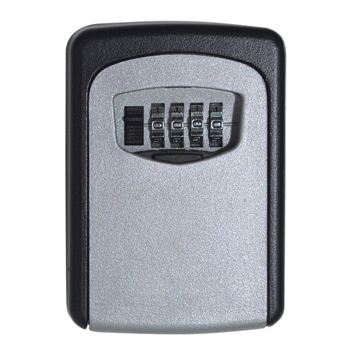 Wall Mounted Weatherproof Key Safe - 4 Digit Combination Lock - Weather Shield Loops