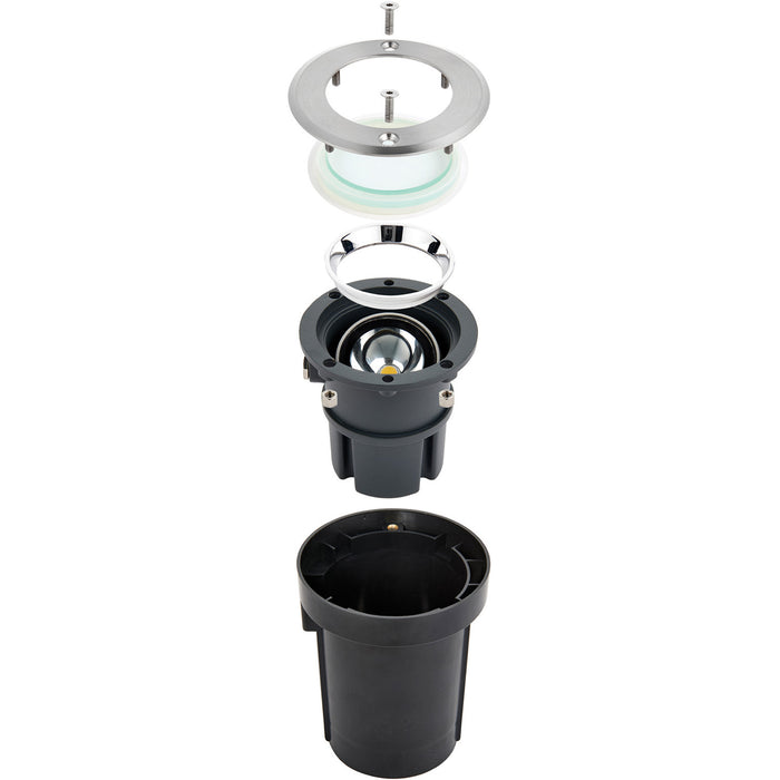 4 PACK Stainless Steel IP67 Ground Light - 6W Warm White LED - Tilting Head