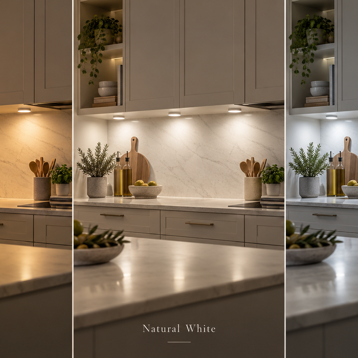 Warm White vs Natural White vs Cool White Under Cabinet Lighting