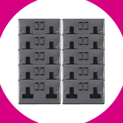 10 PACK - Black Nickel Plug Sockets