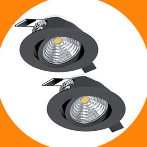 2 PACK - Round Black Downlights
