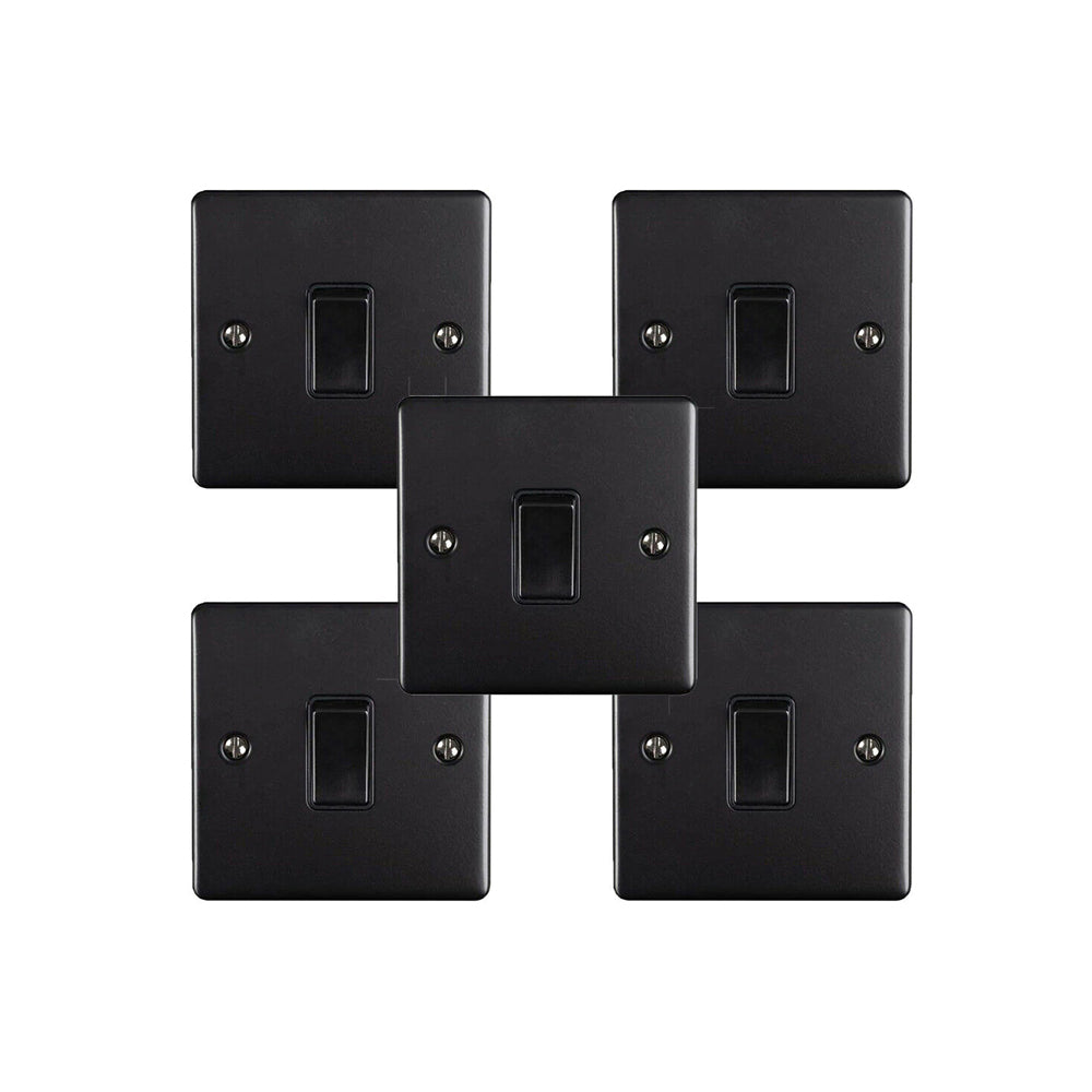 5 PACK - Black Switches & Dimmers