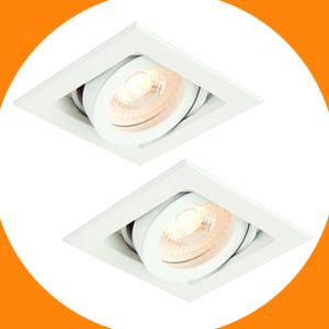 2 PACK - Square White Downlights