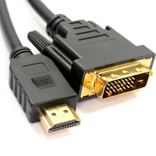 2m HDMI Male To DVI D/DVI I Plug Cable Lead Digital Monitor Laptop TV PC 1080P - LoopsDirect