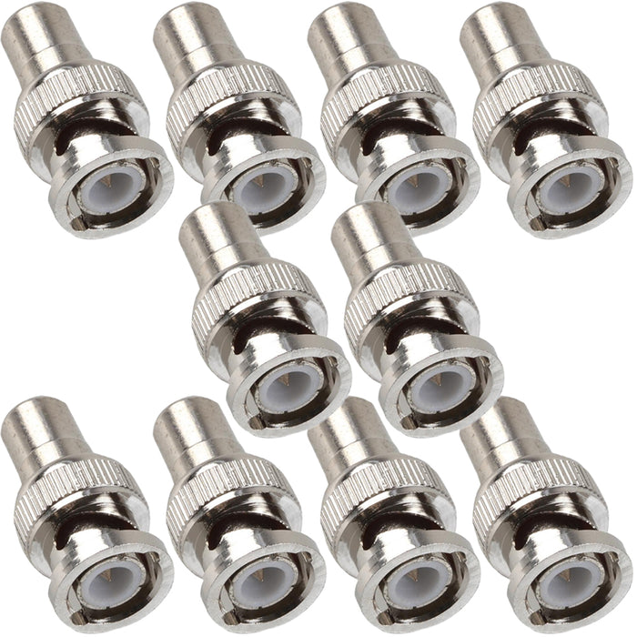 10x BNC Male to 1 RCA PHONO Female Adapter CCTV Camera DVR Video Converter Plug