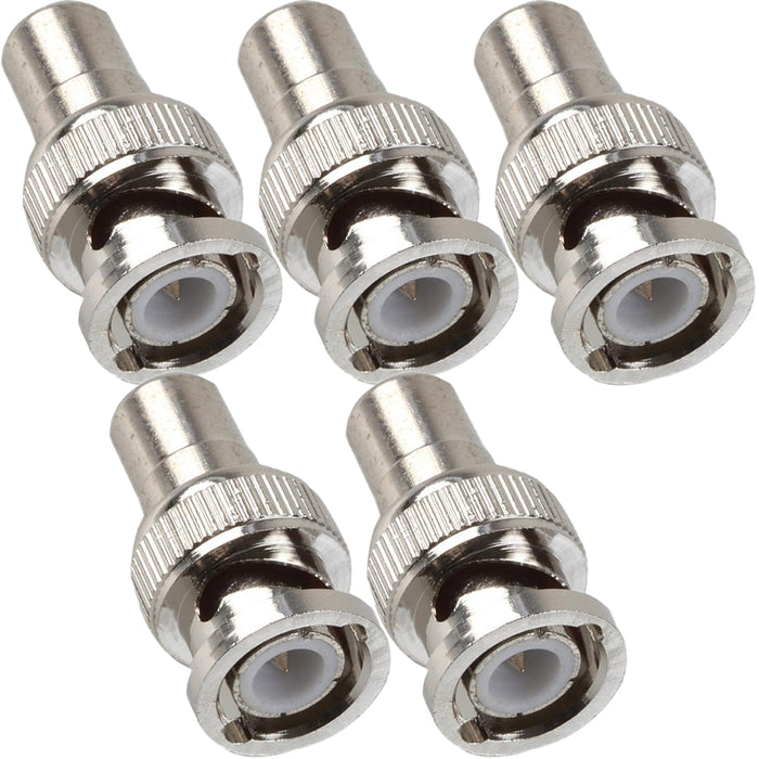 5x BNC Male to 1 RCA PHONO Female Adapter CCTV Camera DVR Video Converter Plug