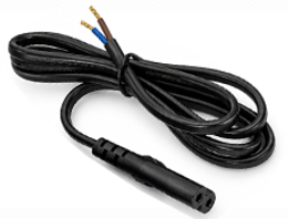 Bare-ended mains cable supplied with Aurelia 24V driver