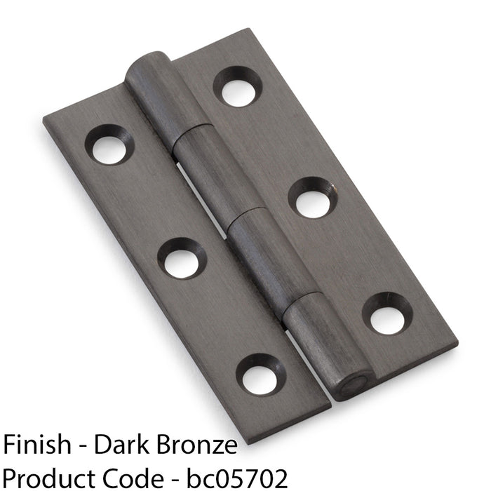 PAIR Solid Brass Cabinet Butt Hinge - 50mm - Dark Bronze Premium Cupboard 1