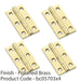 4 PACK PAIR Solid Brass Cabinet Butt Hinge 50mm Polished Brass Premium Cupboard 1