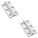 2 PACK PAIR Solid Brass Cabinet Butt Hinge 50mm Polished Chrome Premium Cupboard